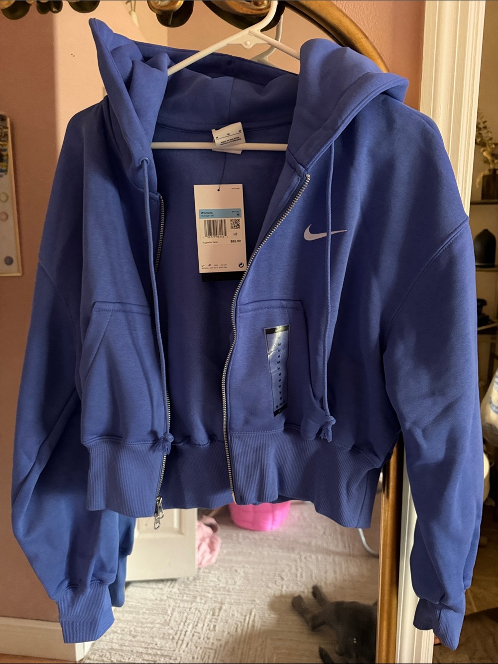 Nike Women’s Cropped Full-Zip Hoodie Jacket - Royal Blue